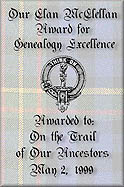 Our Clan McClellan Award for Genealogy Excellence